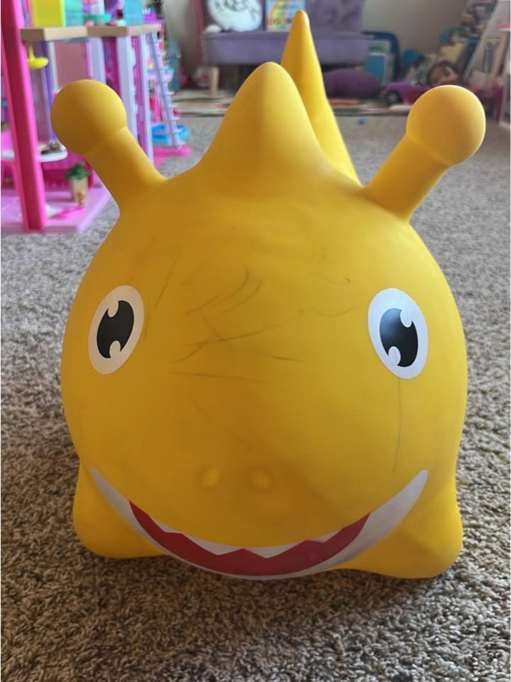 Yellow Kids Inflatable Hopper Toy - Fun Ride-On Bouncy Animal